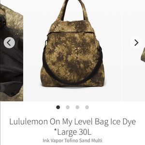 lululemon near-new On My Level Bag in green ice dye 30L